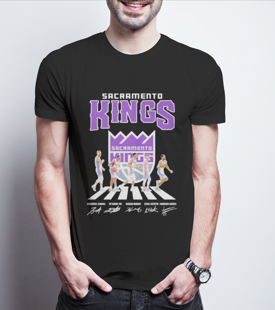 Sacramento Kings Abbey Road Signatures Domantas Sabonis De'Aaron Fox Keegan Murray Kevin Huerter Harrison Barnes T-Shirt