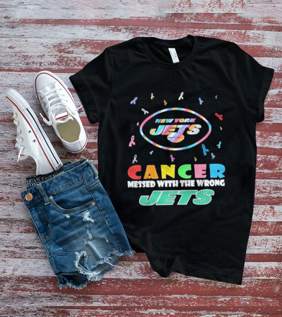 New York Jets Cancer Messed With The Wrong Jets T-Shirt