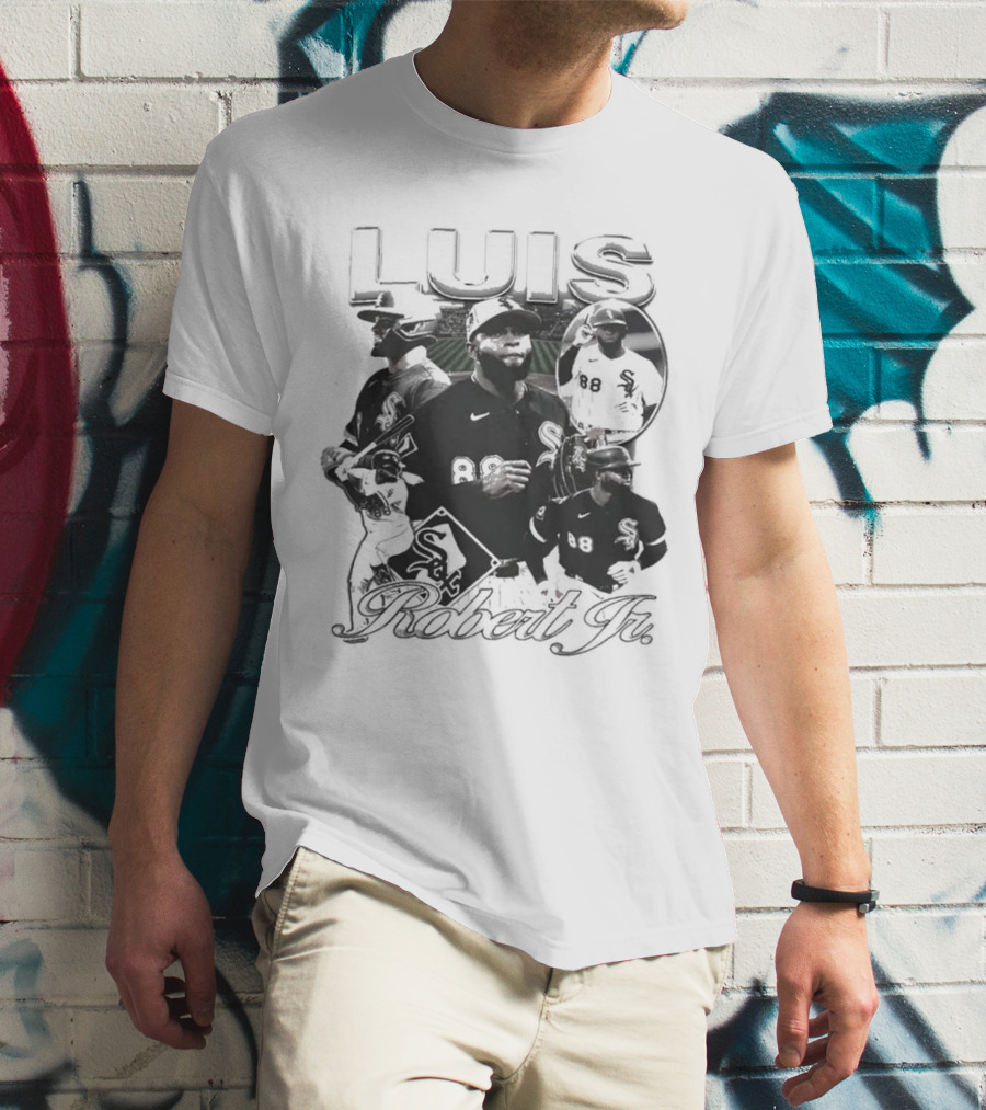 Luis Robert Jr. Chicago White Sox Baseball Multi-Image Collage T-Shirt