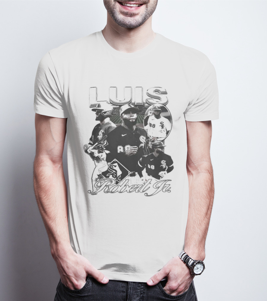 Luis Robert Jr. Chicago White Sox Baseball Multi-Image Collage T-Shirt