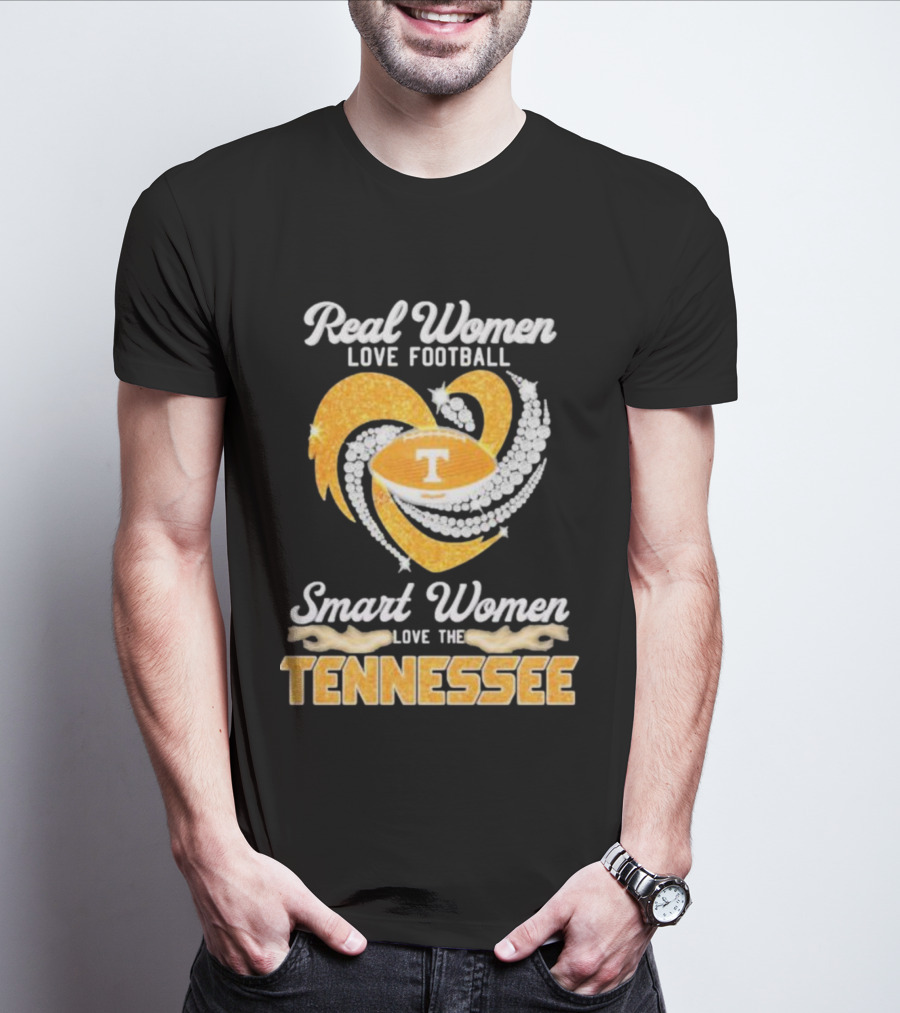 Real Women Love Football Smart Women Love The Tennessee Volunteers Heart T-Shirt