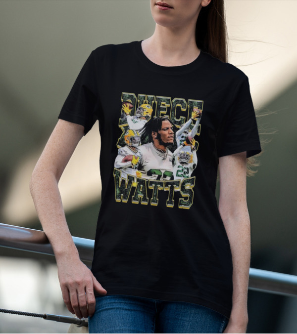 Green Bay Packers Duece Watts NFL Football Player Montage T-Shirt