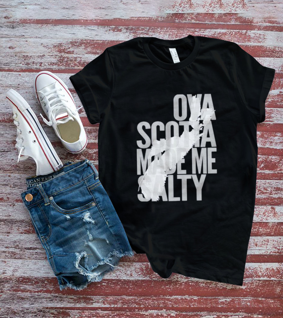Nova Scotia Made Me Salty Ova Coast Map T-Shirt