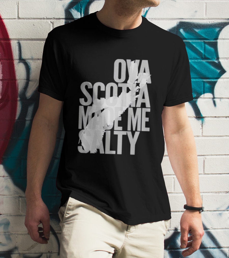 Nova Scotia Made Me Salty Ova Coast Map T-Shirt