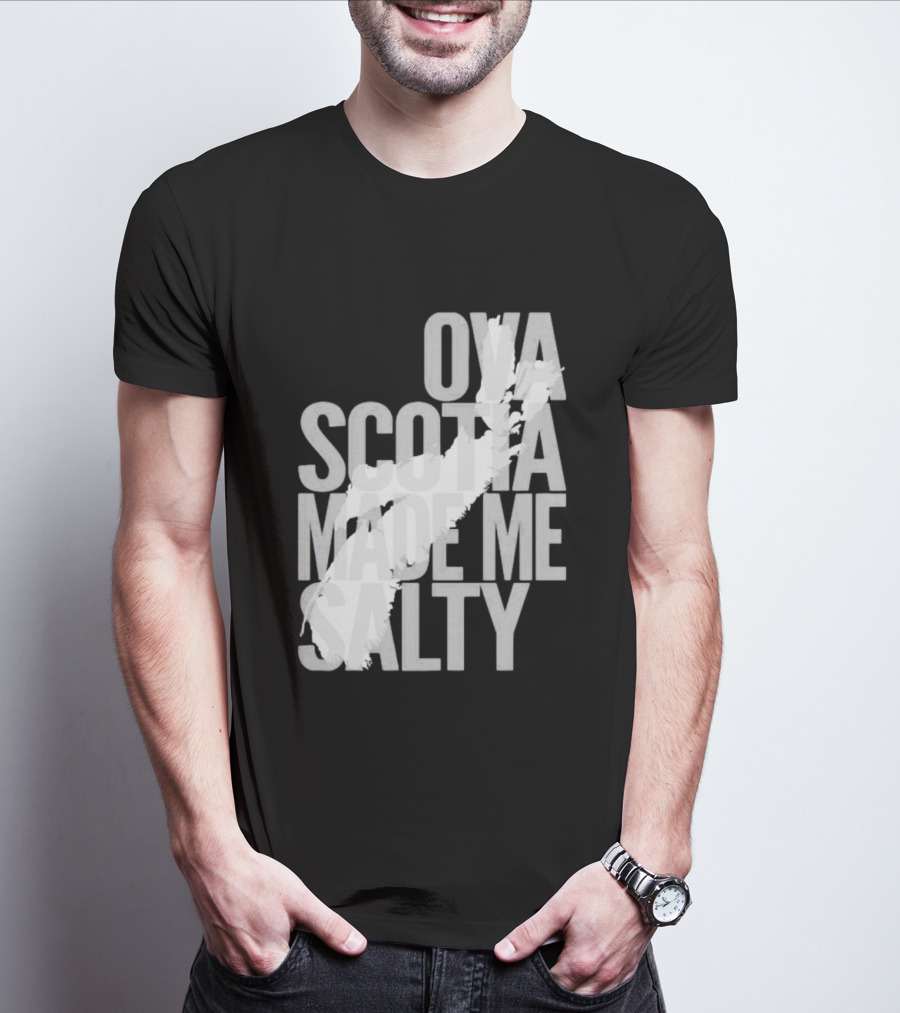 Nova Scotia Made Me Salty Ova Coast Map T-Shirt