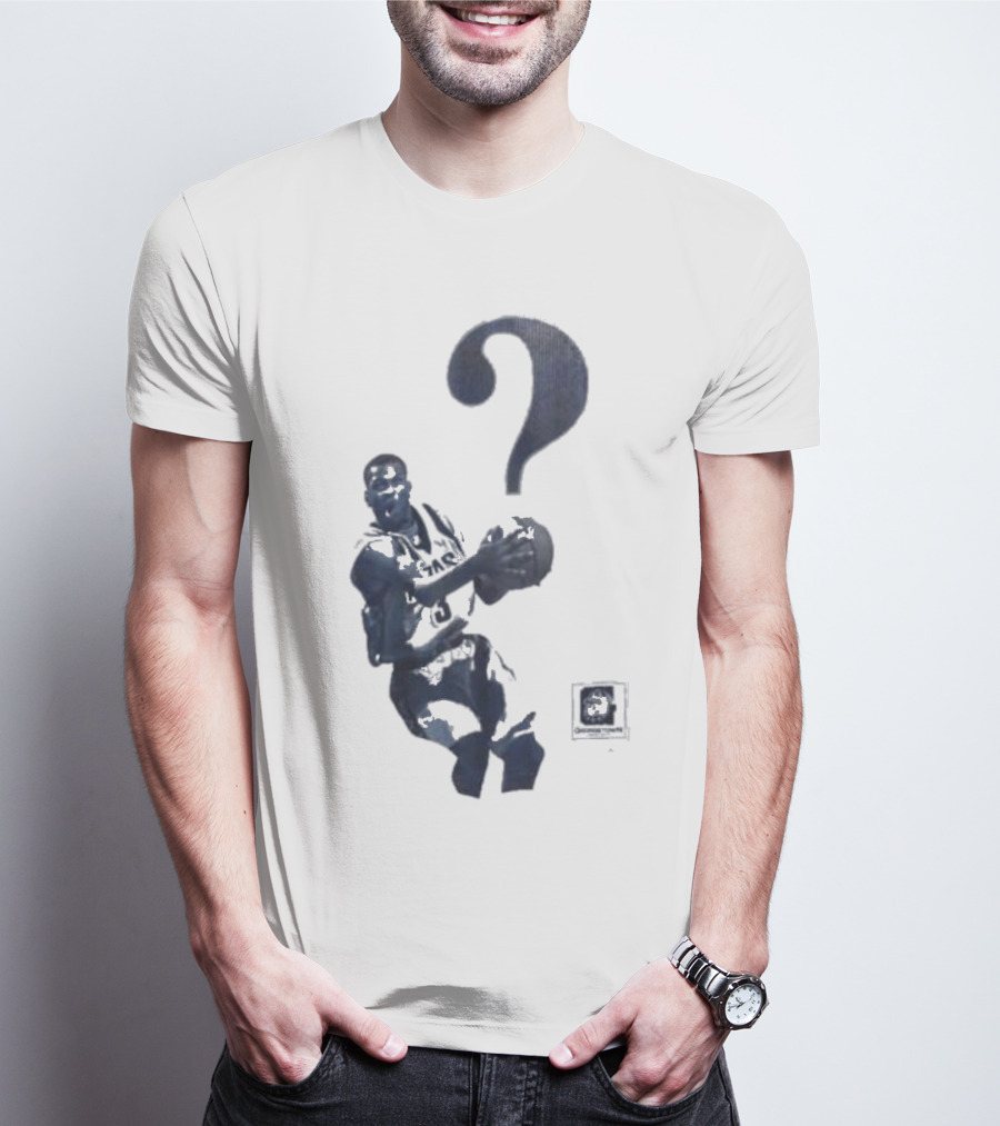 The Answer Georgetown University Allen Iverson Basketball Icon With Question Mark T-Shirt