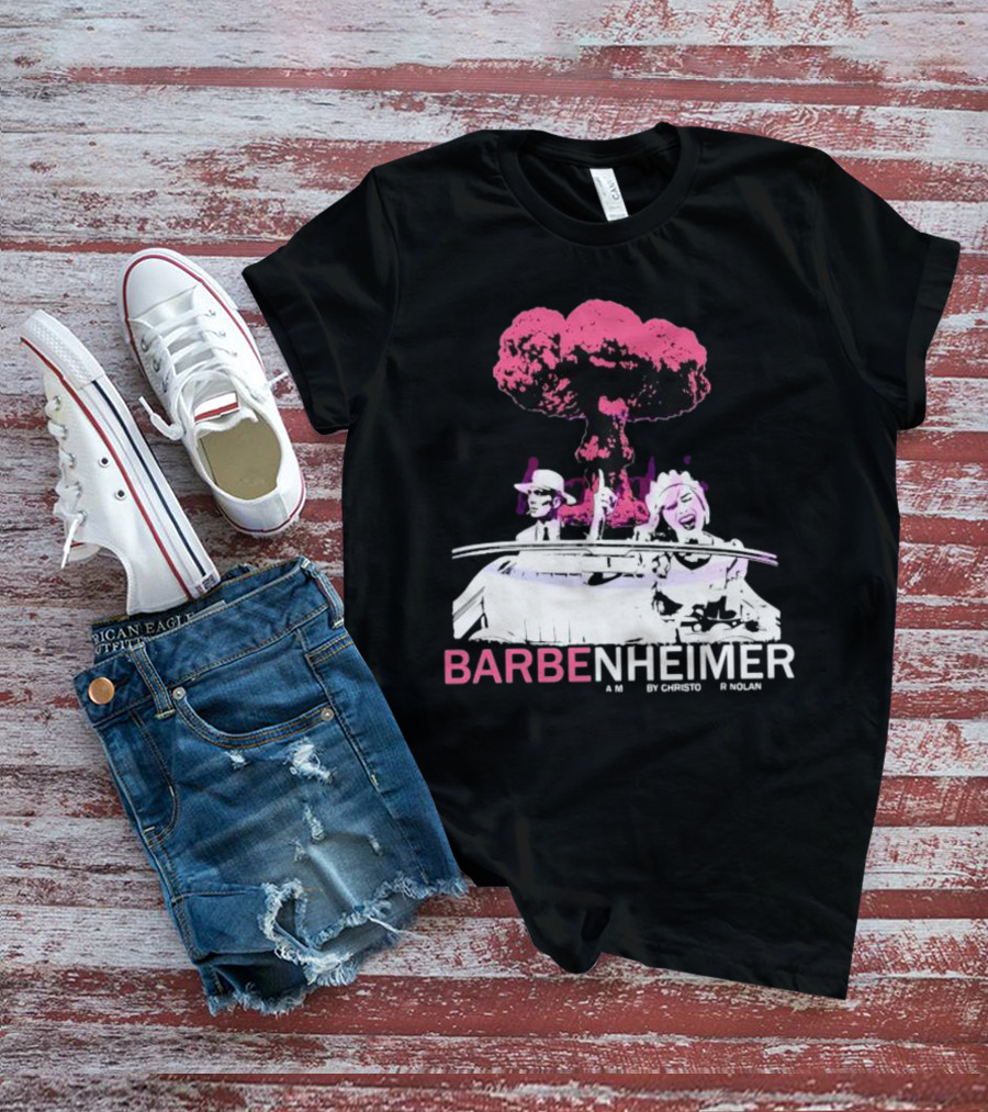 Vintage Barbenheimer A Movie By Christopher Nolan Comeon Baby Let’s Go Party T-Shirt