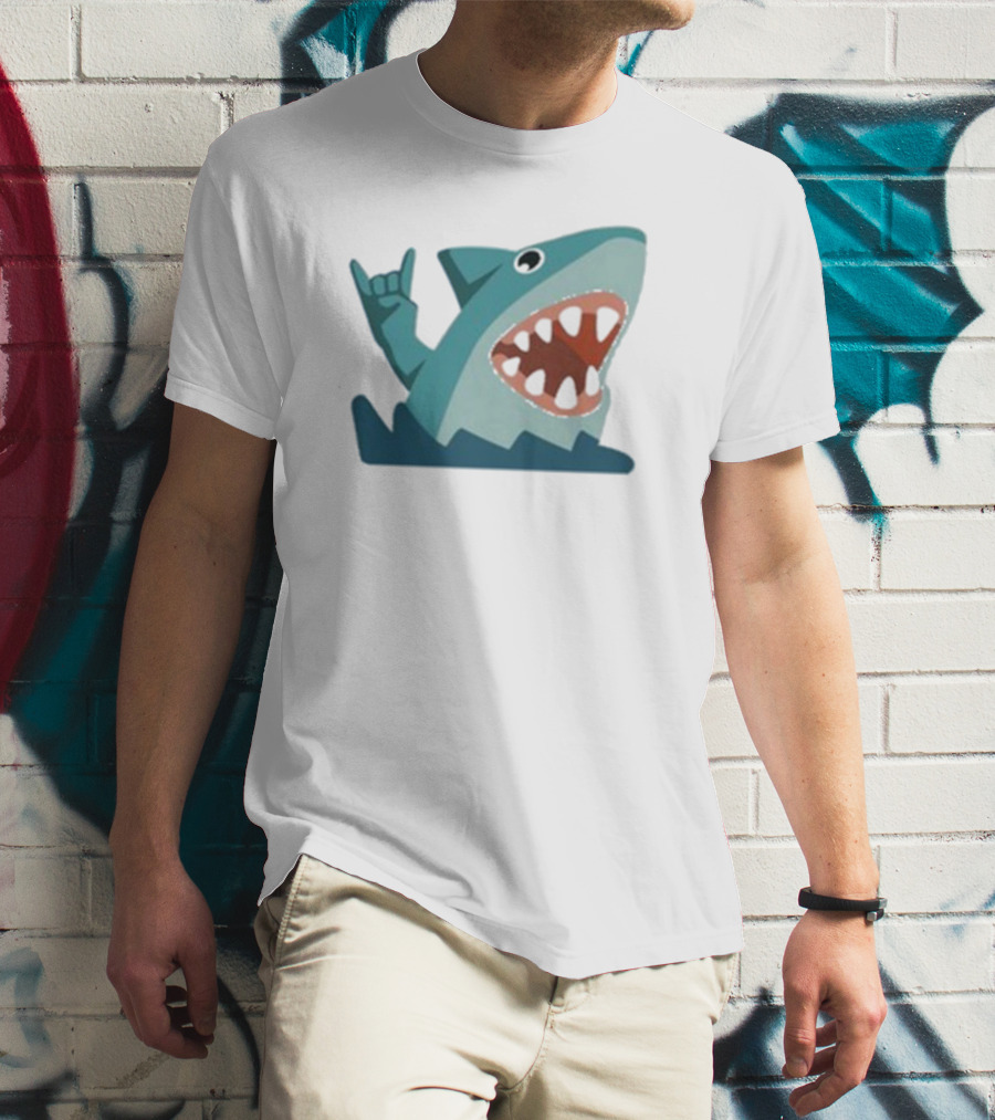 Shark Week Devil Horns Rock Gesture T-Shirt