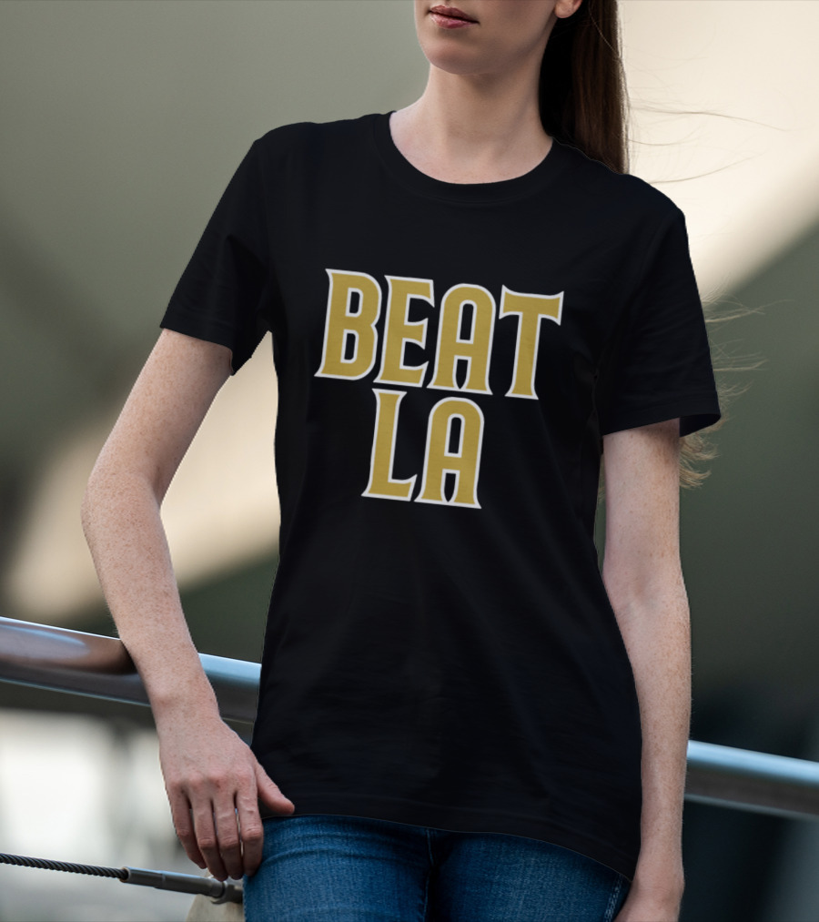 San Diego Beat LA Brown Text T-Shirt