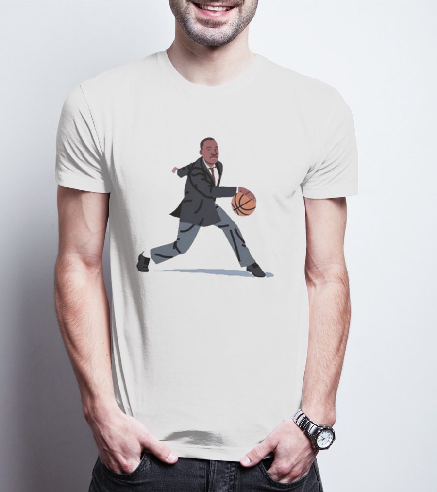 Balling Martin Dribbling In Suit With Basketball T-Shirt