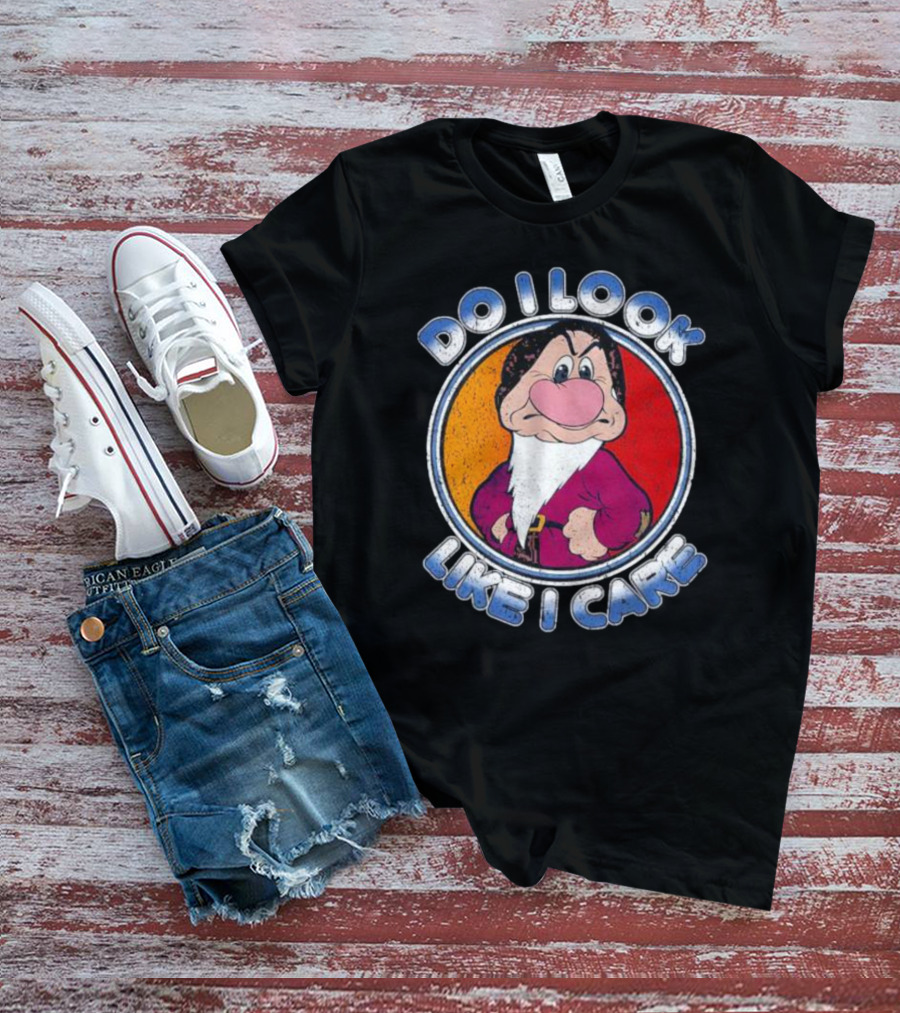 Grumpy Do I Look Like I Care Character T-Shirt