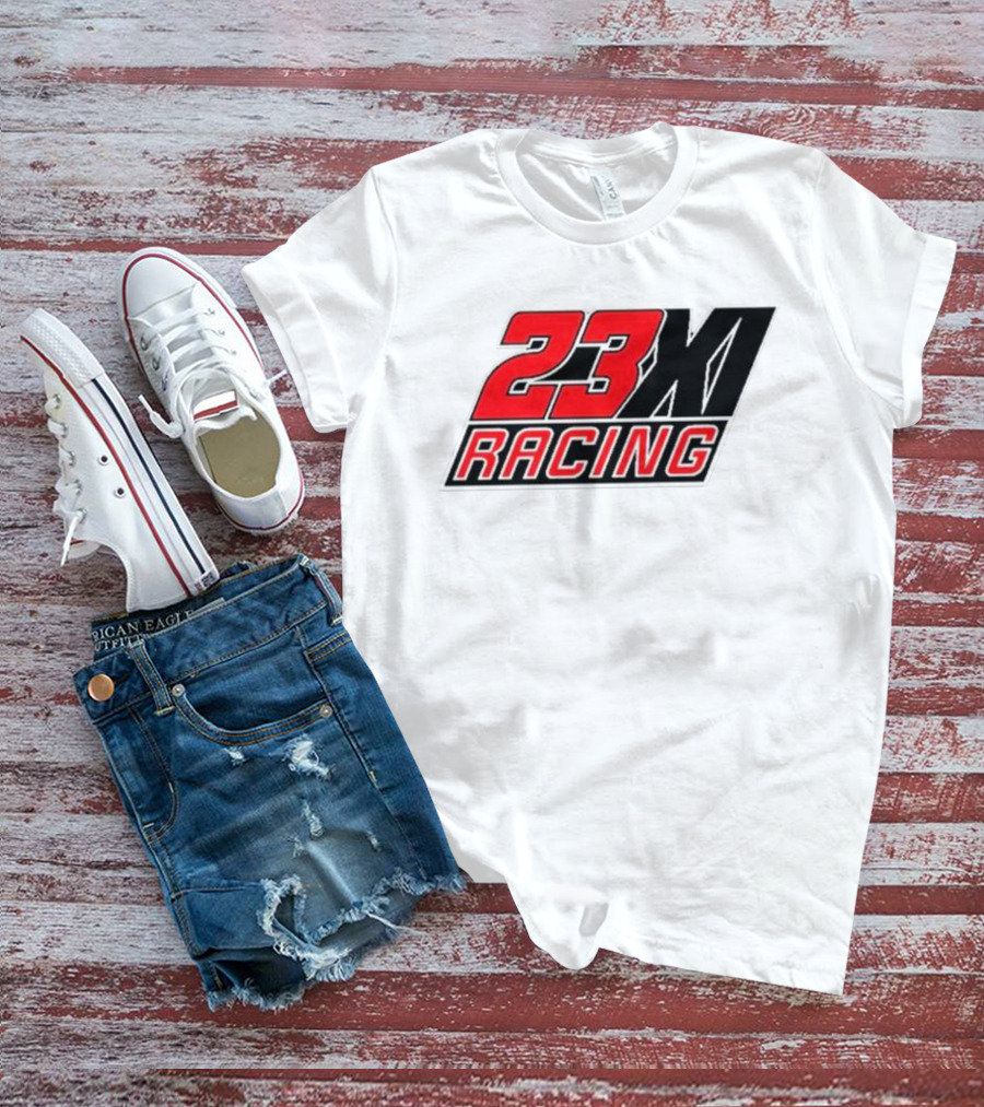 23XI Racing Checkered Flag Heather Charcoal 1-Spot T-Shirt