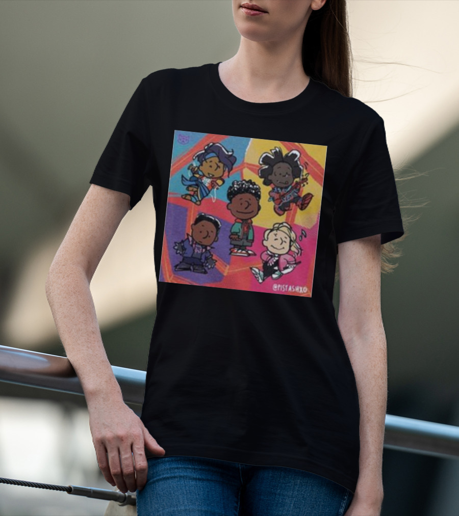 Peanuts Fanart Characters By Pistashxo With Vibrant Background T-Shirt