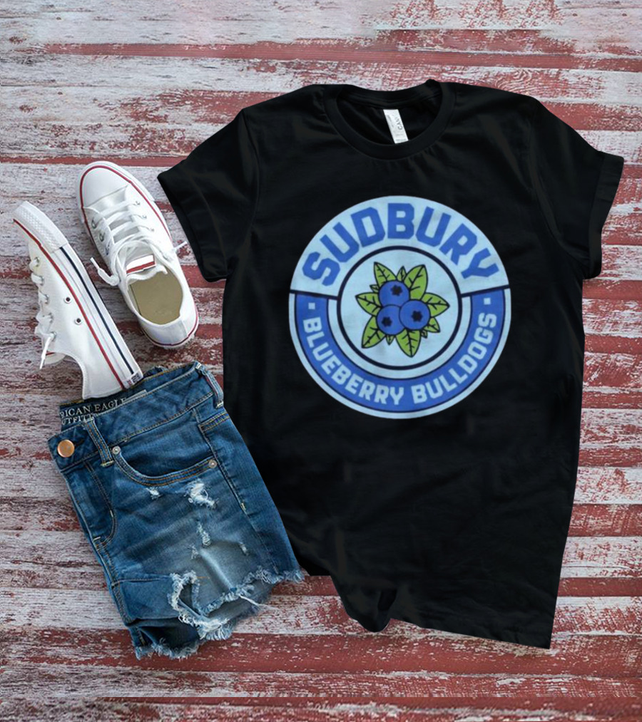 Sudbury Blueberry Bulldogs Logo Circle With Leaf And Fruit T-Shirt