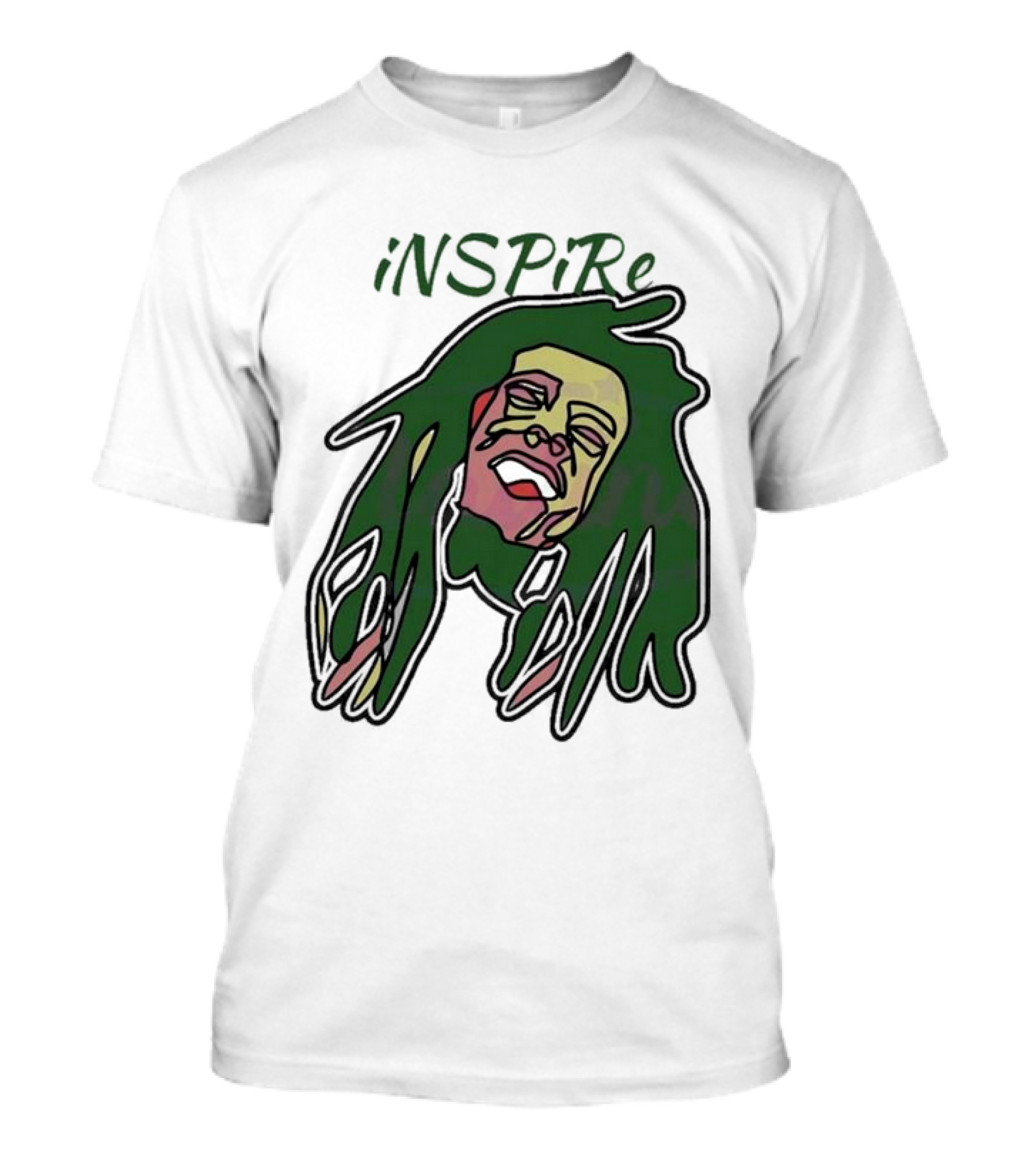 INSPiRe Bob Marley Green Hair T-Shirt