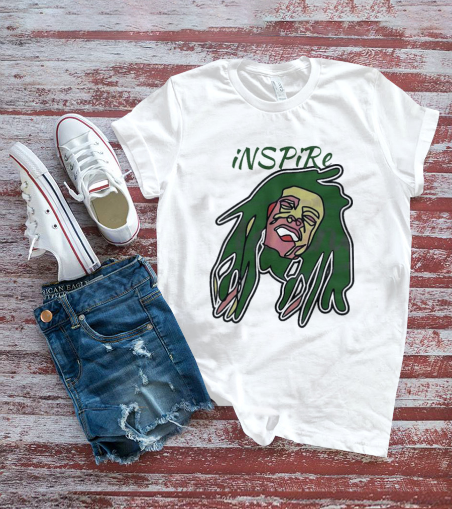 INSPiRe Bob Marley Green Hair T-Shirt