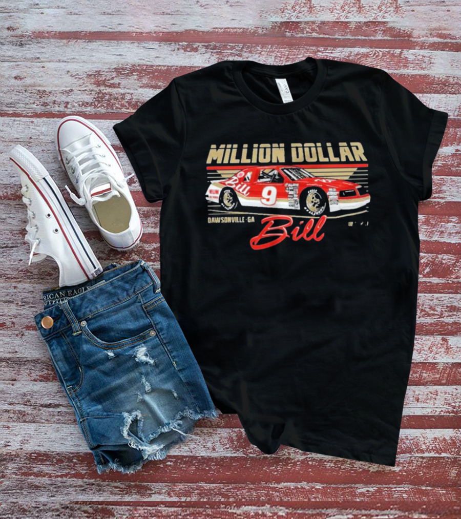 Million Dollar Bill Elliott Checkered Flag Sports Car Dawsonville GA T-Shirt