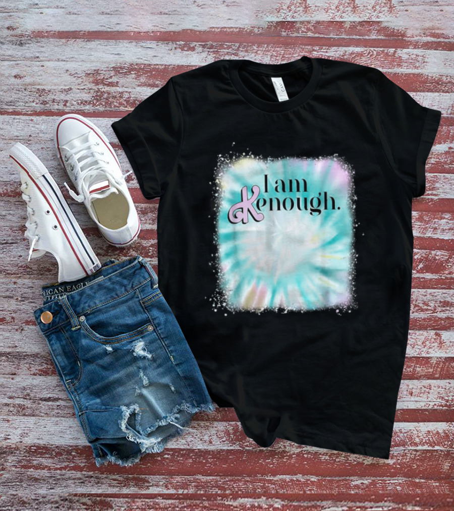 Pinky Ken I Am Ken Enough Tie-Dye Spiral Text T-Shirt