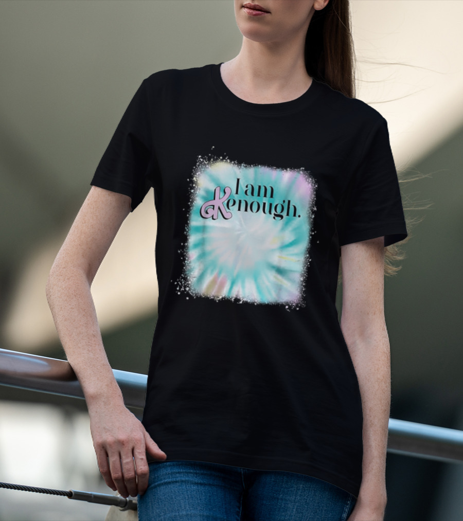 Pinky Ken I Am Ken Enough Tie-Dye Spiral Text T-Shirt