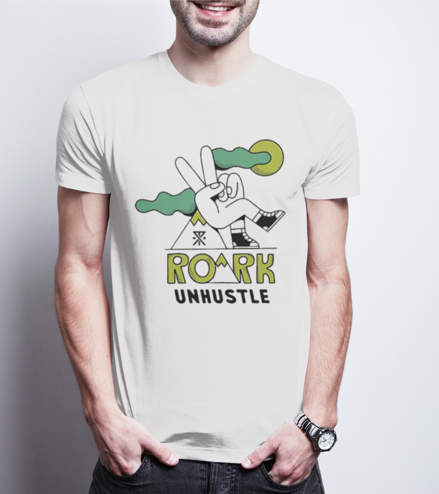 ROARK Unhustle Peace Sign Triangle Night Sky Moon T-Shirt