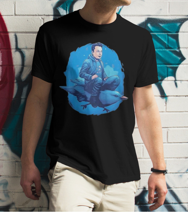 Twittering Along Flying Adventure With Bird Eccentric Tech T-Shirt