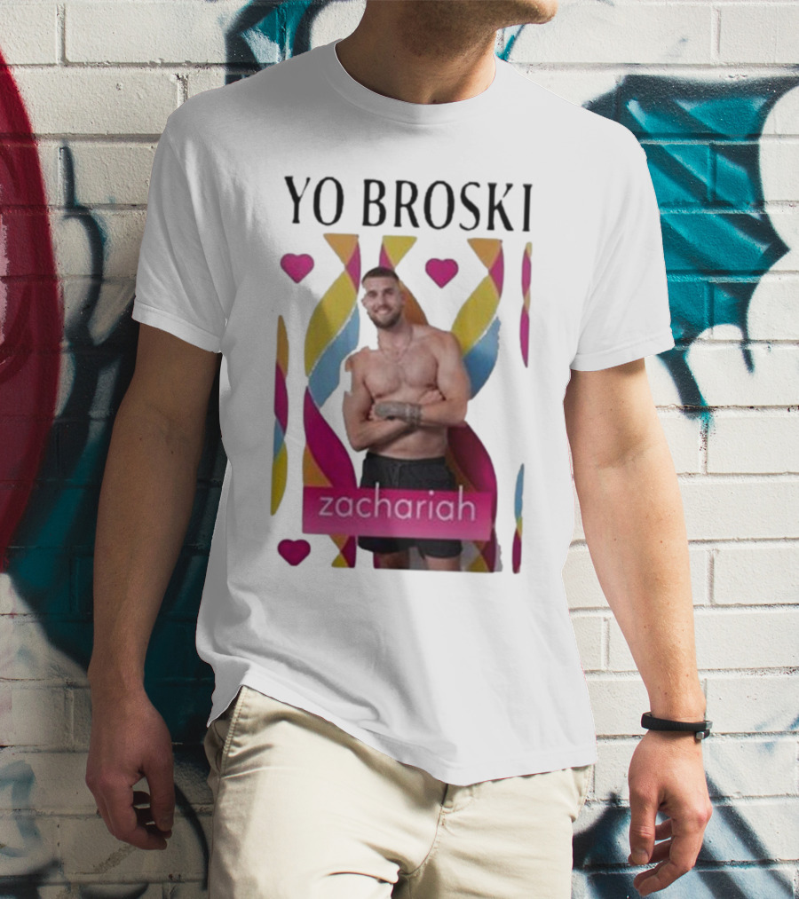 Yo Broski Zachariah Colorful Abstract Hearts T-Shirt