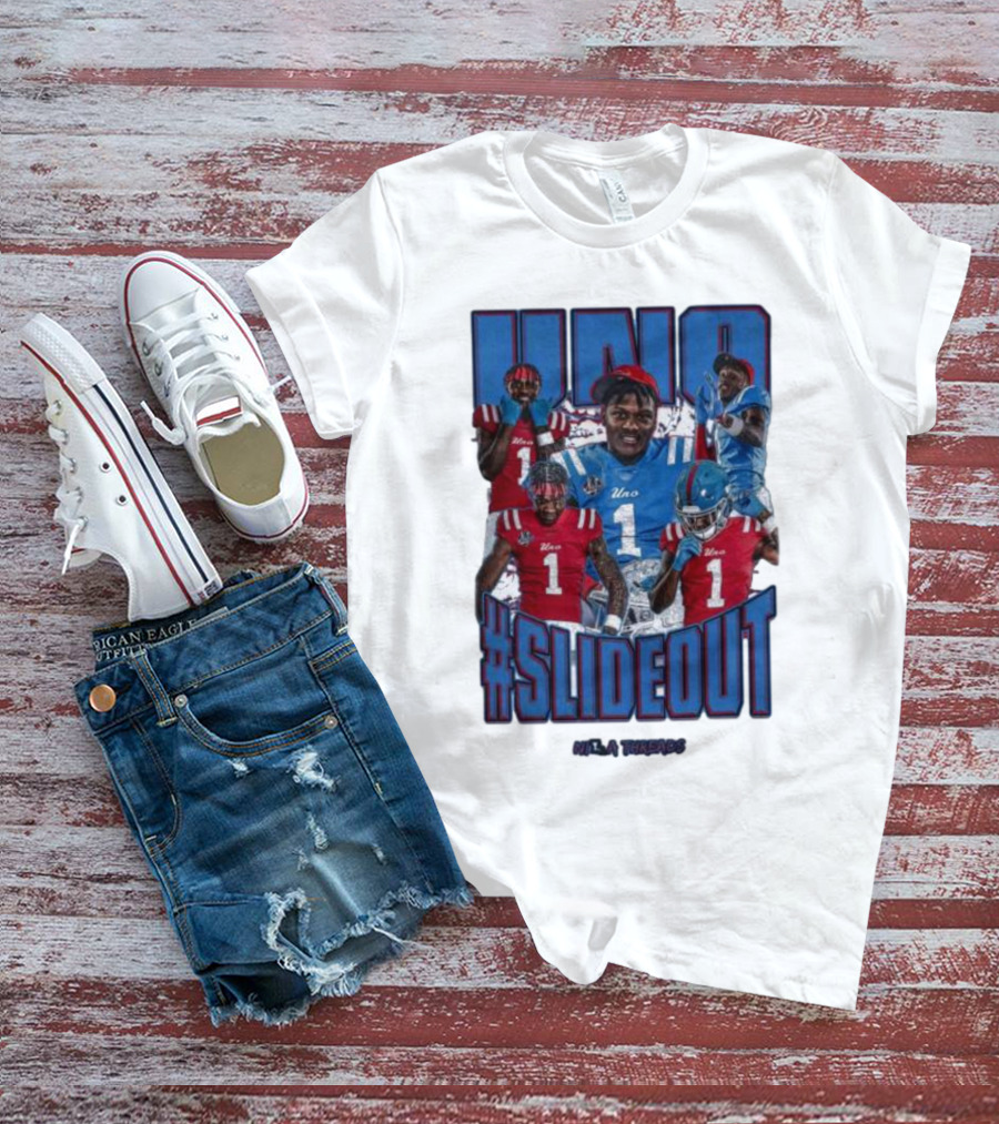 UNO Williams #Slideout Football Tribute In Red And Blue T-Shirt