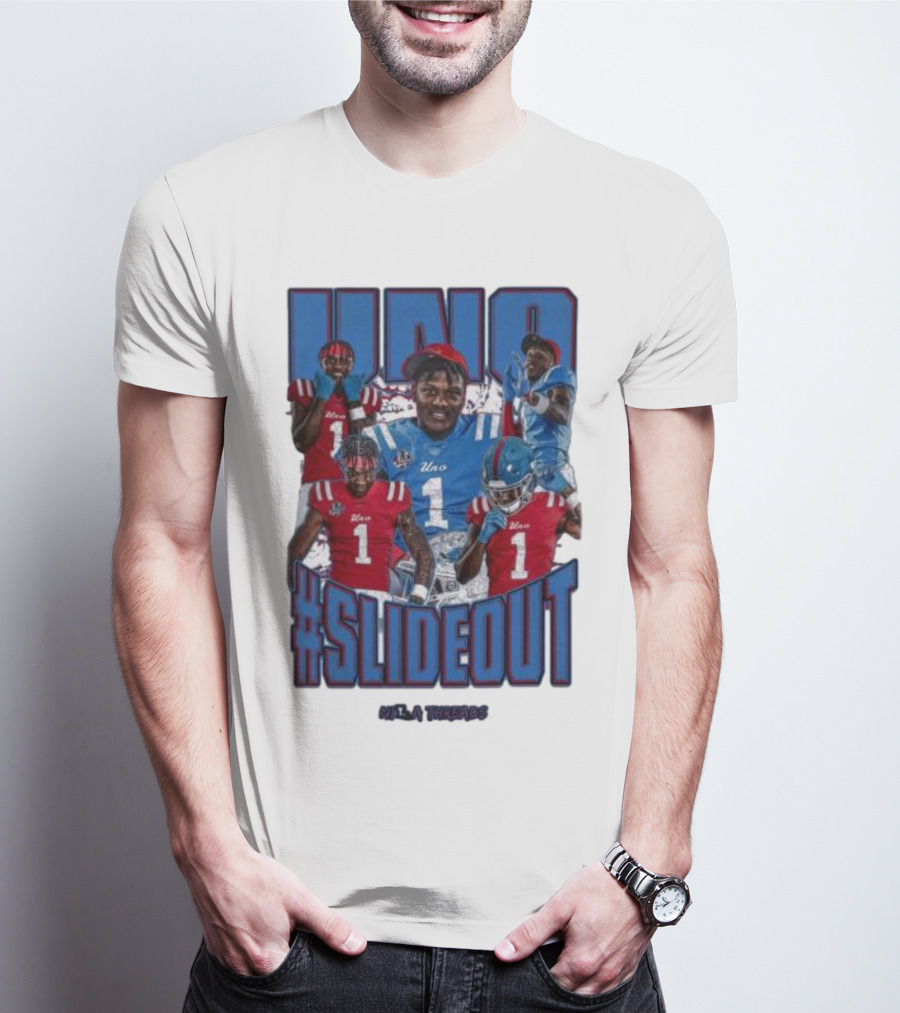 UNO Williams #Slideout Football Tribute In Red And Blue T-Shirt
