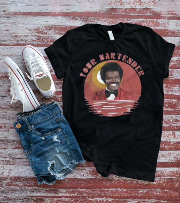Your Bartender Retro Bowtie Red Suit Afro T-Shirt