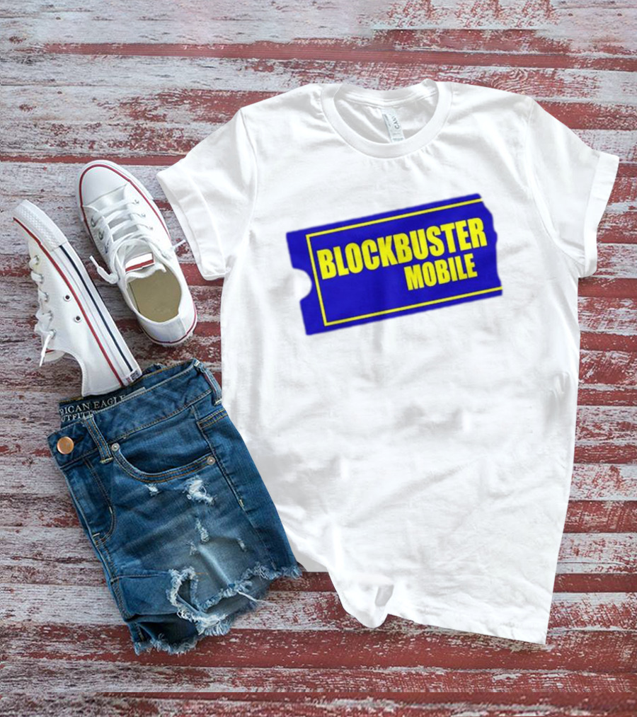 BLOCKBUSTER MOBILE Blue Ticket Nostalgia T-Shirt