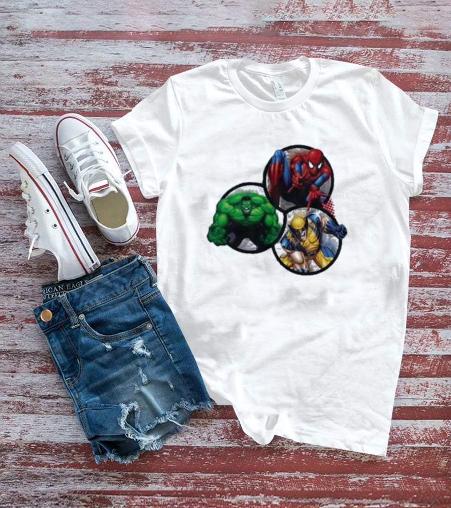 Marvel's Trinity Spider-Man Hulk Wolverine T-Shirt