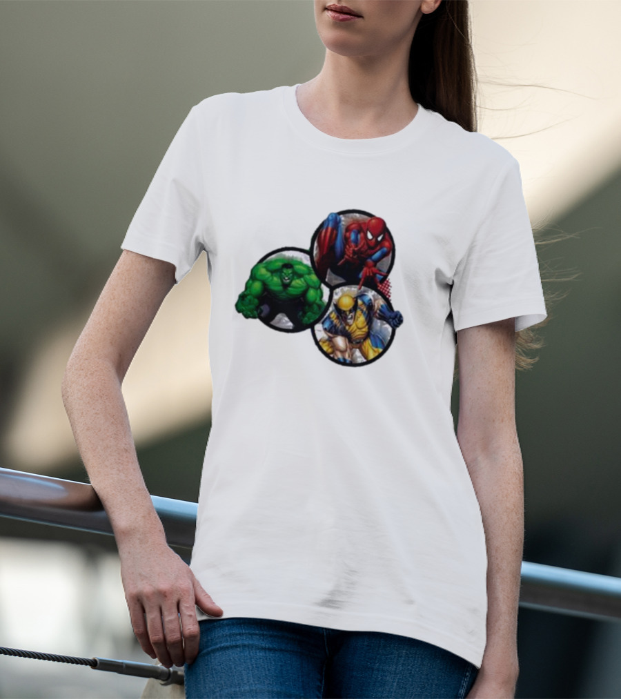Marvel's Trinity Spider-Man Hulk Wolverine T-Shirt