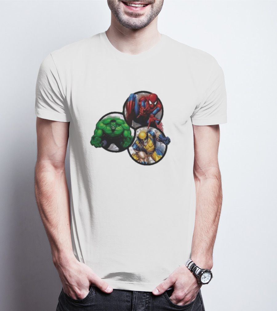 Marvel's Trinity Spider-Man Hulk Wolverine T-Shirt