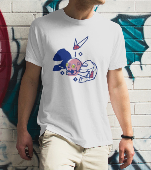 Pewdiepie Merch Represent Mecha Skull Helmet Anatomy T-Shirt
