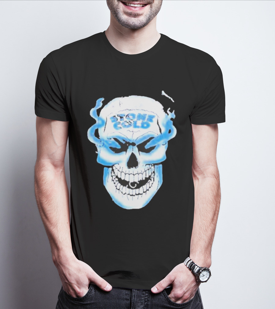 De Paul Wearing Stone Cold Steve Austin Smoking Skull T-Shirt