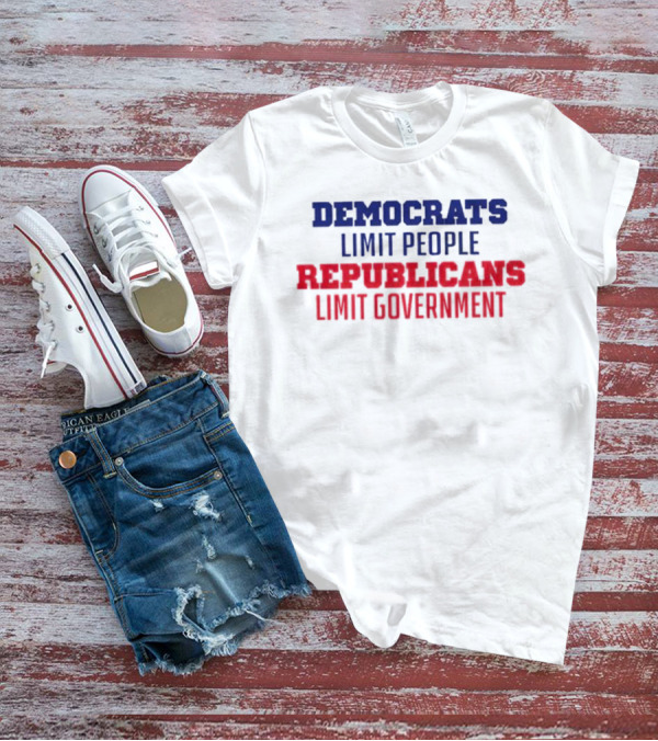 Democrats Limit People Republicans Limit Government Blue T-Shirt