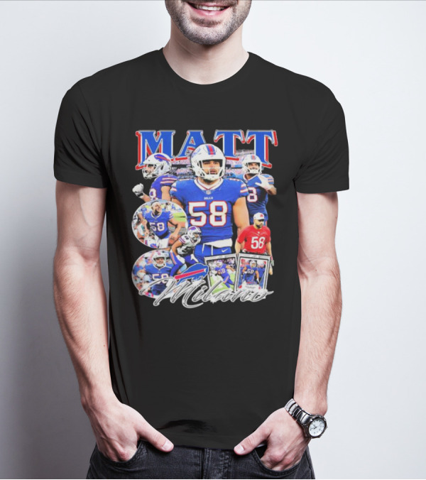 Buffalo Bills NFL Matt Milano 58 Football Highlights T-Shirt