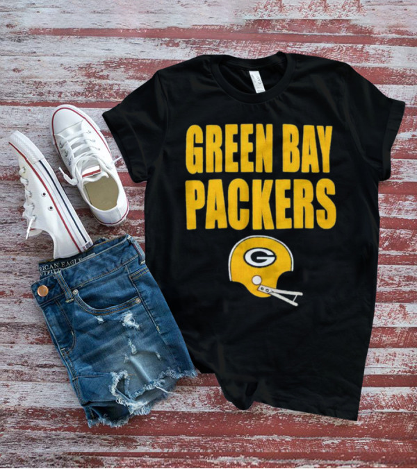 Green Bay Packers Helmet Logo And Text Football Fan Gear T-Shirt