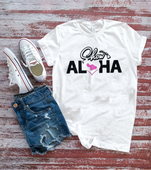 Show Aloha Challenge Maui Map Heart Icon Hawai'i T-Shirt