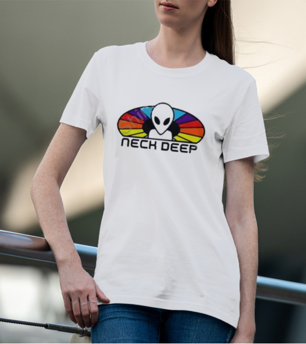 Neck Deep Alien Rainbow Oval Take Me With You And Workshop T-Shirt