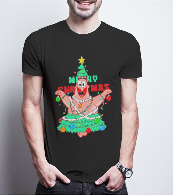 Patrick Tree Merry Christmas Lights T-Shirt