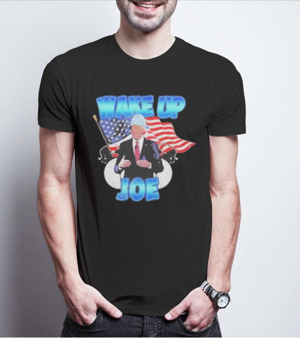 Designedbytheboys Wake Up Joe American Flags Patriotic T-Shirt