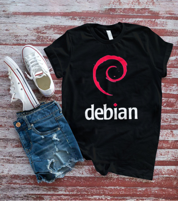 Jeff Geerling Debian GNU Linux Logo Spiral T-Shirt