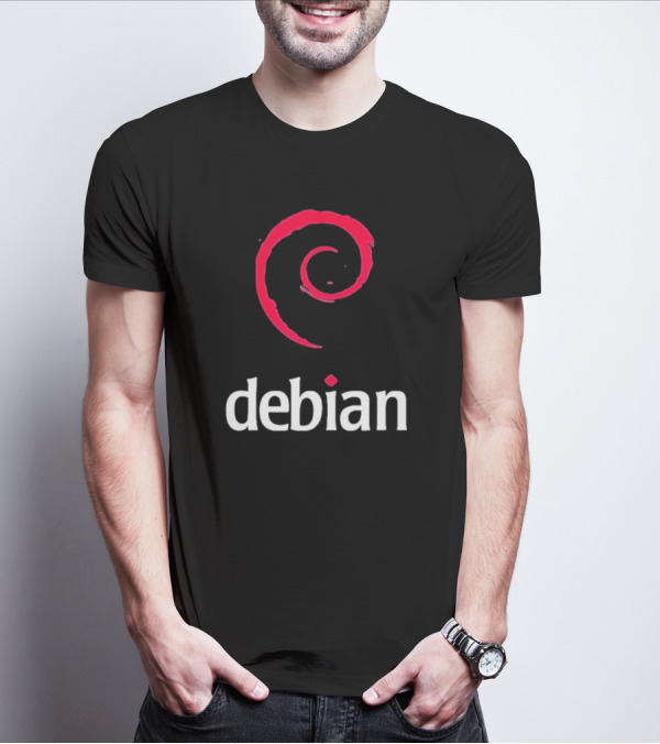 Jeff Geerling Debian GNU Linux Logo Spiral T-Shirt