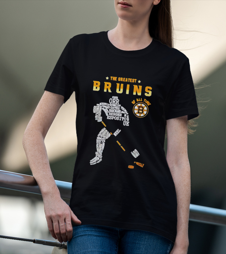 The Greatest Bruins Of All Time Featuring Iconic Names Like Orr And Esposito T-Shirt