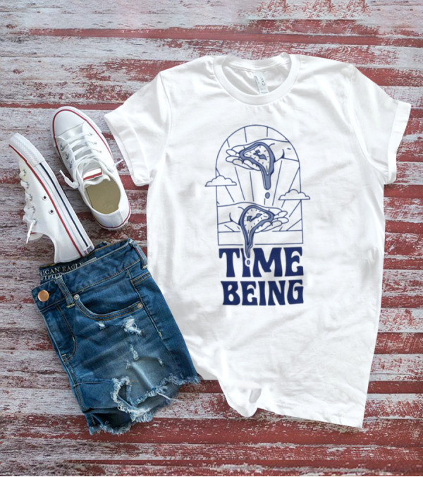 Time Being Dripping Clocks In Hands With Clouds T-Shirt
