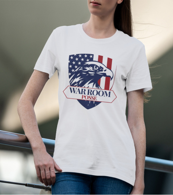 War Room Posse Eagle Shield U.S. Flag Stripes Badge T-Shirt