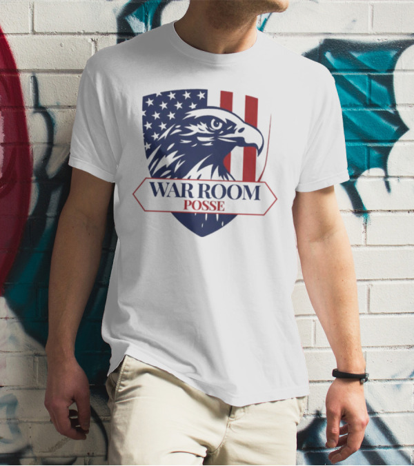 War Room Posse Eagle Shield U.S. Flag Stripes Badge T-Shirt