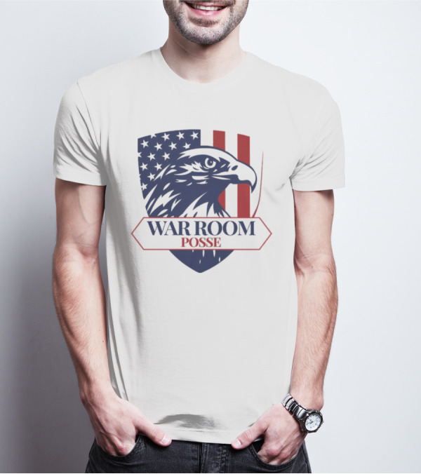 War Room Posse Eagle Shield U.S. Flag Stripes Badge T-Shirt