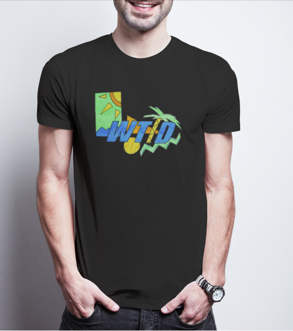 WTID 90s Sun Palm Tree Retro Vibes T-Shirt